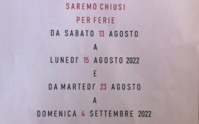 ORARI AGOSTO